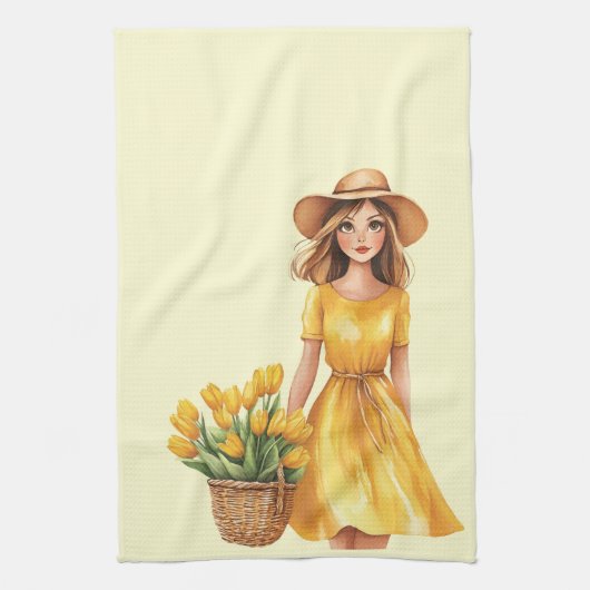 Italienischer Frühling Clipart Geschirrtuch (Vertikal)