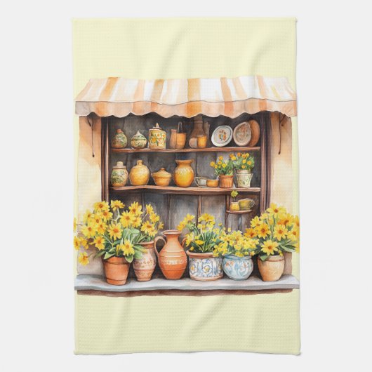 Italienischer Frühling Clipart Geschirrtuch (Vertikal)