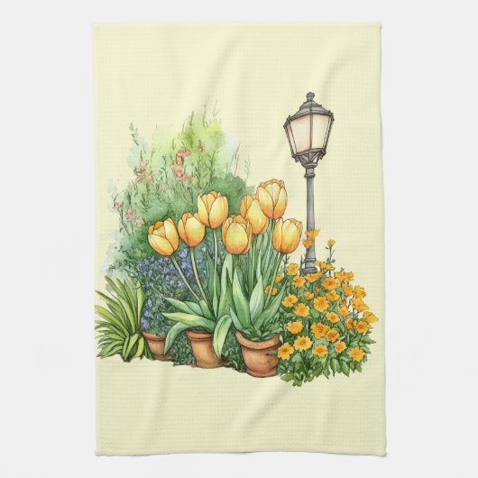 Italienischer Frühling Clipart Geschirrtuch (Vertikal)
