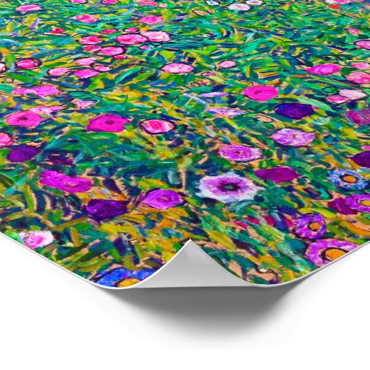 Italienischer Garten, Gustav Klimt Poster (Ecke)