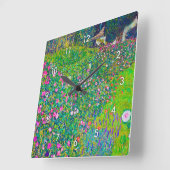 Italienischer Garten, Gustav Klimt Quadratische Wanduhr (Winkel)