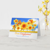 Italienischer Geburtstag mit düsteren Gartenschmet Karte (Gelbe Blume)