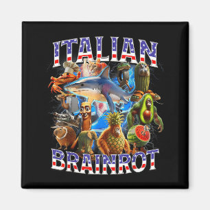 Italienischer Gehirnfäule großer Meme 4. Juli Flag Magnet
