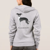 Italienischer Grauhound mit individuellem Text Hoodie (Rückseite)