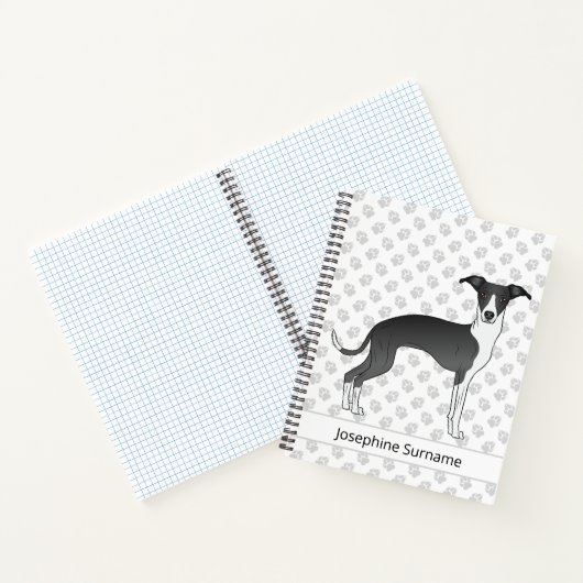 Italienischer Grauhound mit individuellem Text Notizblock (Innenseite)