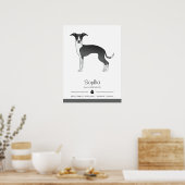 Italienischer Grauhound mit individuellem Text Poster (Küche)