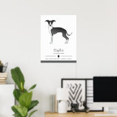 Italienischer Grauhound mit individuellem Text Poster (Heimbüro)