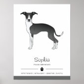 Italienischer Grauhound mit individuellem Text Poster (Vorne)