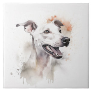 Italienischer Grauhund Hund Haustier, Aquarell Fliese