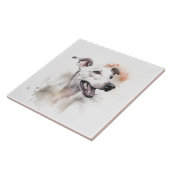 Italienischer Grauhund Hund Haustier, Aquarell Fliese (Seite)