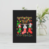 Italienischer Grauhund Hund in Weihnachtssocken Li Einladung (Stehend Vorderseite)