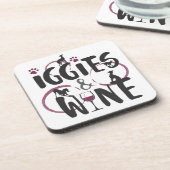 Italienischer Grauhund Hundebesitzer Weinliebhaber Getränkeuntersetzer (Linke Seite)