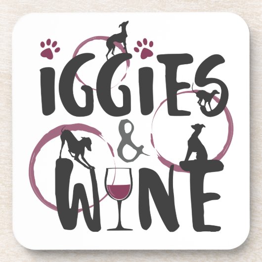 Italienischer Grauhund Hundebesitzer Weinliebhaber Getränkeuntersetzer (Vorderseite)