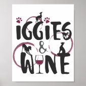 Italienischer Grauhund Hundebesitzer Weinliebhaber Poster (Vorne)
