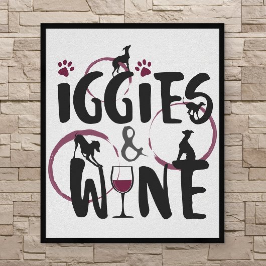 Italienischer Grauhund Hundebesitzer Weinliebhaber Poster