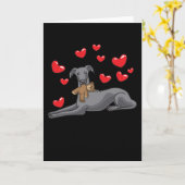 Italienischer Grauhund mit ausgestopftem Tier Karte (Gelbe Blume)