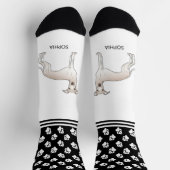 Italienischer Grauhund mit Namen und Paws Socken (Oben)