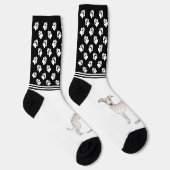 Italienischer Grauhund mit Namen und Paws Socken (Rechts)