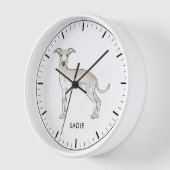 Italienischer Grauhund mit Niedlichem Hund mit ben Uhr (Winkel)