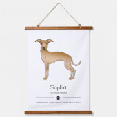 Italienischer Grauhund mit Paare und benutzerdefin Wandteppich Mit Holzrahmen (Vorderseite)