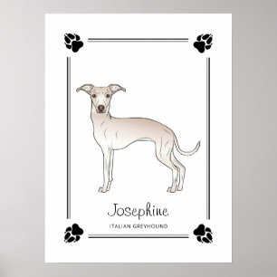 Italienischer Grauhund mit Pasten und benutzerdefi Poster