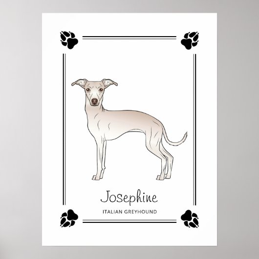 Italienischer Grauhund mit Pasten und benutzerdefi Poster (Vorne)