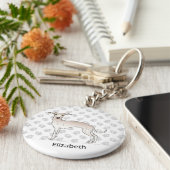 Italienischer Grauhund Niedlich mit Individuelle N Schlüsselanhänger (Seite)