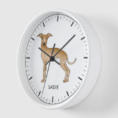 Italienischer Grauhund Niedlicher Hund mit benutze Uhr (Winkel)