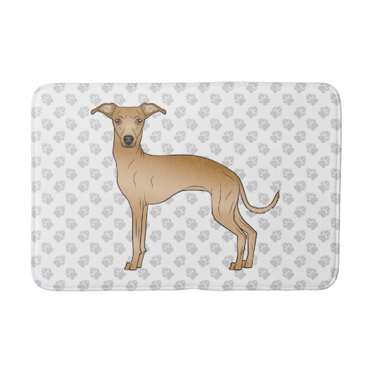 Italienischer Grauhund Niedlicher Hund mit Muster  Badematte (Vorderseite)