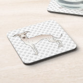 Italienischer Grauhund Niedlicher Kartoonhund mit  Getränkeuntersetzer (Linke Seite)