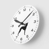Italienischer Grauhund Silhouette Runde Uhr (Winkel)