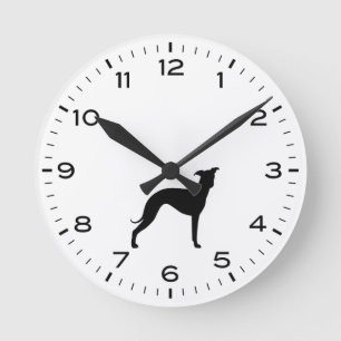Italienischer Grauhund Silhouette Runde Uhr