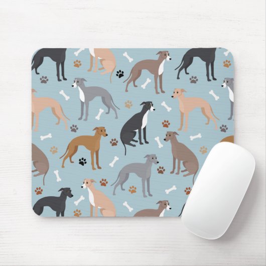 Italienischer Grauknochen und Paws Mouse Pad Mousepad (Mit Mouse)