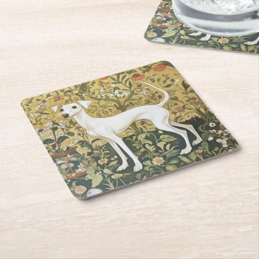 Italienischer Grauthund oder Hippet in einem Vinta Rechteckiger Pappuntersetzer (angewinkelt)