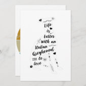 Italienischer Greyhound Design Italienischer Greyh Ankündigung (Vorne/Hinten)