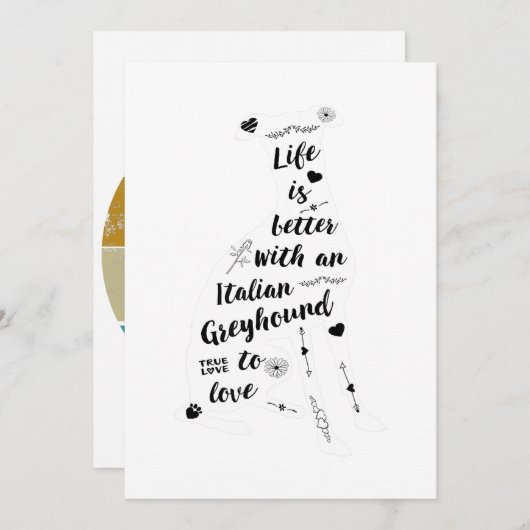 Italienischer Greyhound Design Italienischer Greyh Ankündigung (Vorne/Hinten)