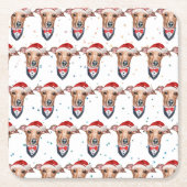 Italienischer Greyhound Dog Breen Weihnachten Rechteckiger Pappuntersetzer (Vorderseite)