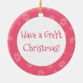 Italienischer Greyhound Dog Paws Niedlich Weihnach Keramik Ornament (Hinten)