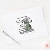 Italienischer Greyhound FAQ-Aufkleber Runder Aufkleber (Umschlag)