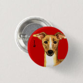 Italienischer Greyhound-Farbblock Button (Vorne & Hinten)