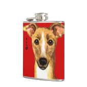 Italienischer Greyhound-Farbblock Flachmann (Links)