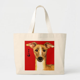 Italienischer Greyhound-Farbblock Jumbo Stoffbeutel