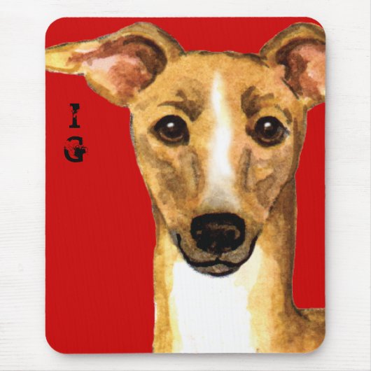 Italienischer Greyhound-Farbblock Mousepad (Vorne)