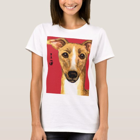 Italienischer Greyhound-Farbblock T-Shirt (Vorderseite)