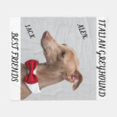 ITALIENISCHER GREYHOUND FLEECE BLANKET MIT NAMEN. (Vorderseite (Horizontal))