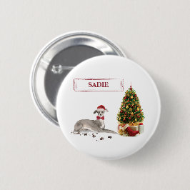 Italienischer Greyhound Funny Christmas Dog mit Ba Button