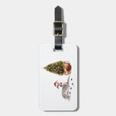 Italienischer Greyhound Funny Christmas Dog mit Ba Gepäckanhänger (Vorderseite vertikal)