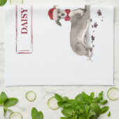Italienischer Greyhound Funny Christmas Dog mit Ba Geschirrtuch (Gefaltet)