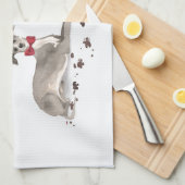 Italienischer Greyhound Funny Christmas Dog mit Ba Geschirrtuch (Viertel Falte)