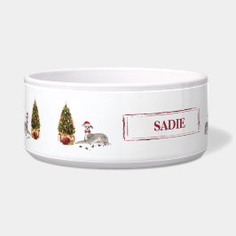 Italienischer Greyhound Funny Christmas Dog mit Ba Napf